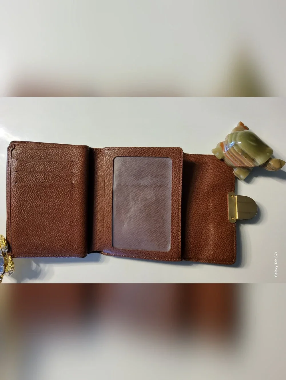 Louis Vuitton Joey Monogram Canvas Wallet with Gold Hardware - Brown